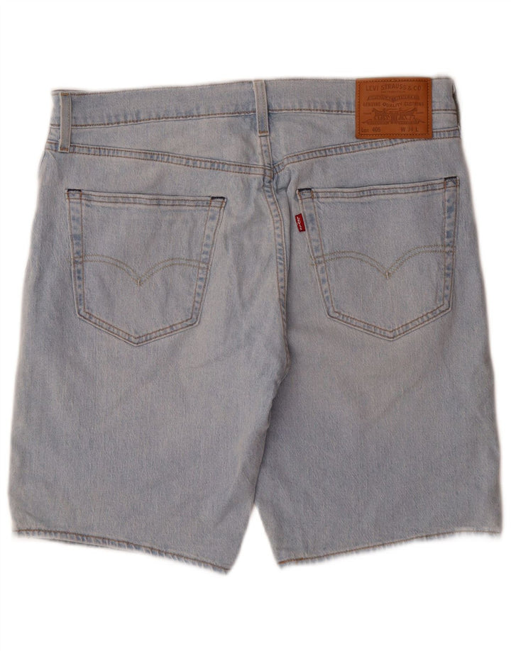 Pantaloncini di jeans Levi's 405 da uomo W34 di grandi dimensioni in cotone blu