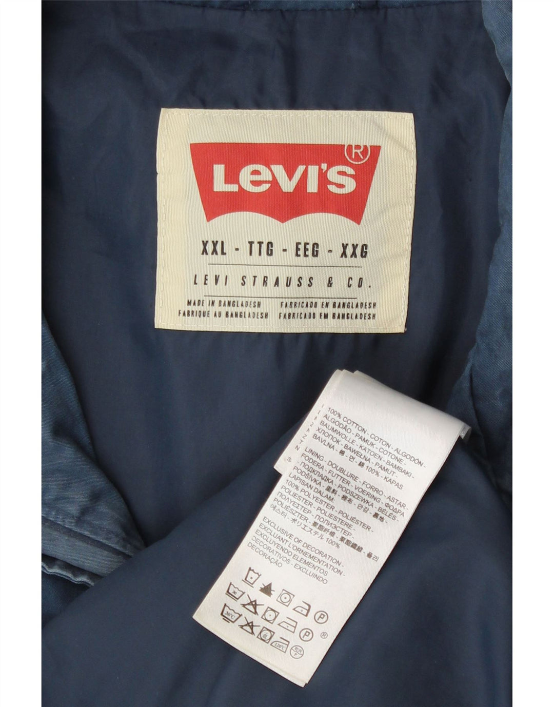 Giacca bomber da uomo Levi's UK 44 2XL cotone blu navy