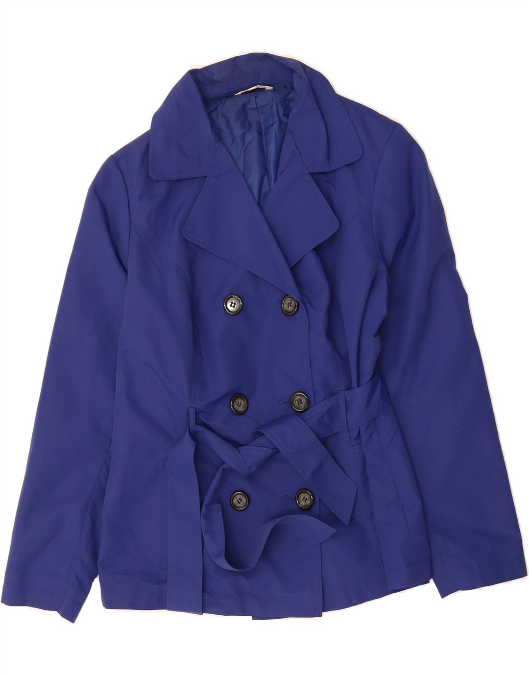 MARKS & SPENCER Womens Double Breasted Blazer Jacket UK 16 Large Blue Vintage Marks & Spencer and Second-Hand Marks & Spencer from Messina Hembry 