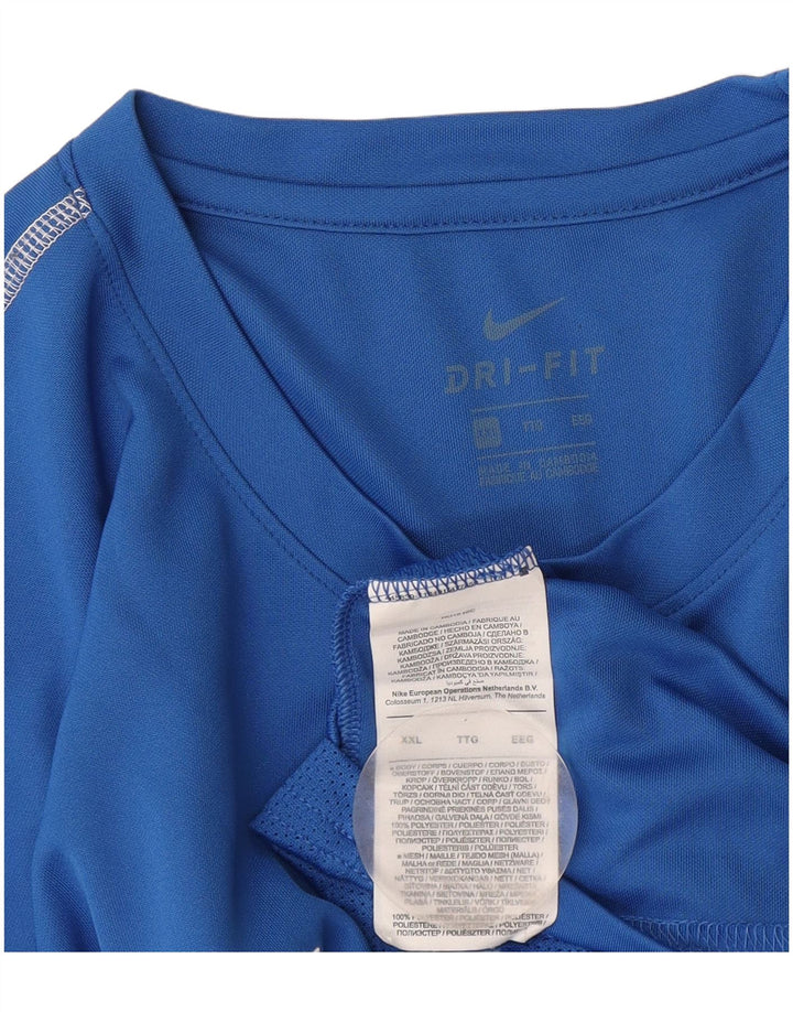 T-shirt Nike Dri Fit da uomo Top 2XL blu poliestere