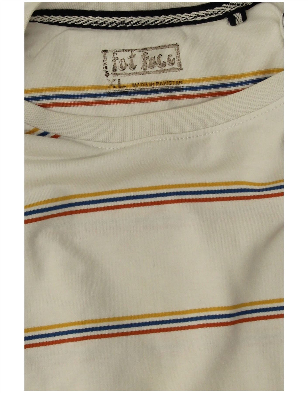 T-shirt da uomo Fat Face Top XL in cotone a righe bianche