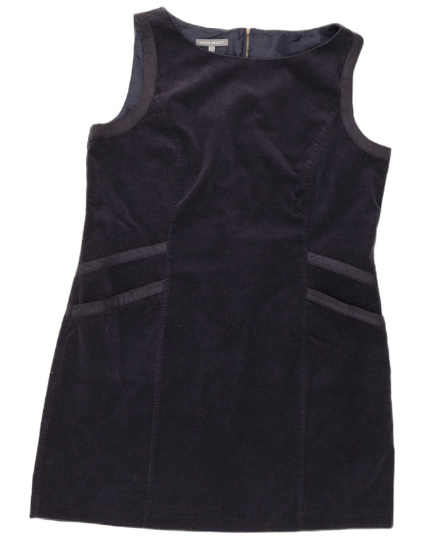 Laura Ashley Abito tubino in velluto a coste senza maniche da donna UK 18 XL Blu navy