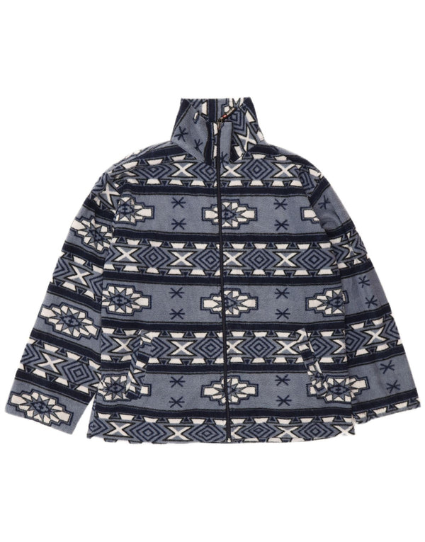 Giacca in pile vintage da uomo UK 38 Blu medio Fair Isle