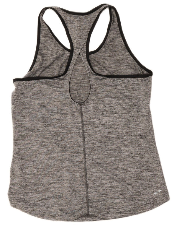 Canottiera grafica da donna Adidas UK 16/18 grande poliestere grigio