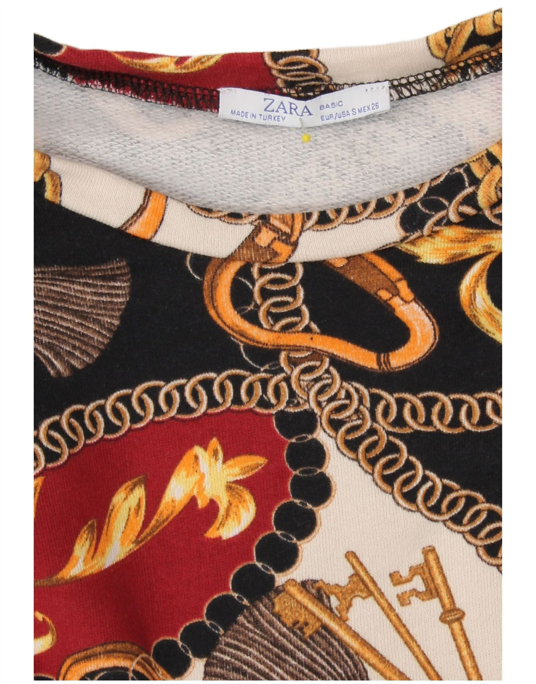Zara, camicetta oversize da donna con motivo astratto, taglia UK 10, piccola, multicolore