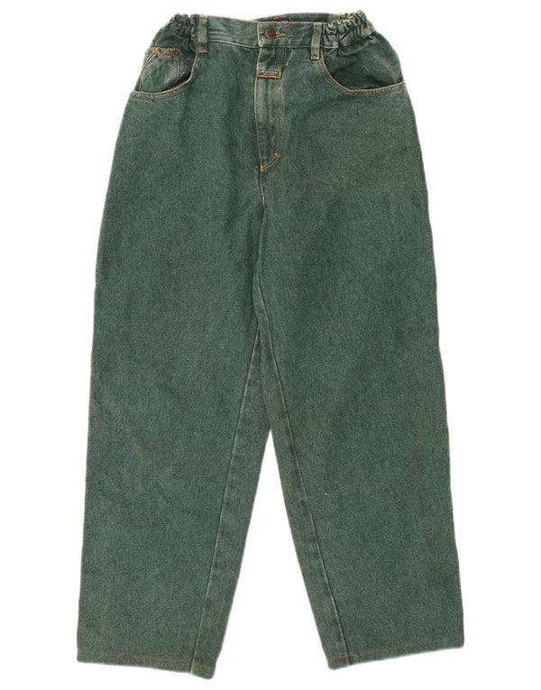 Jeans vintage affusolati per ragazze 13-14 anni W27 L25 cotone verde