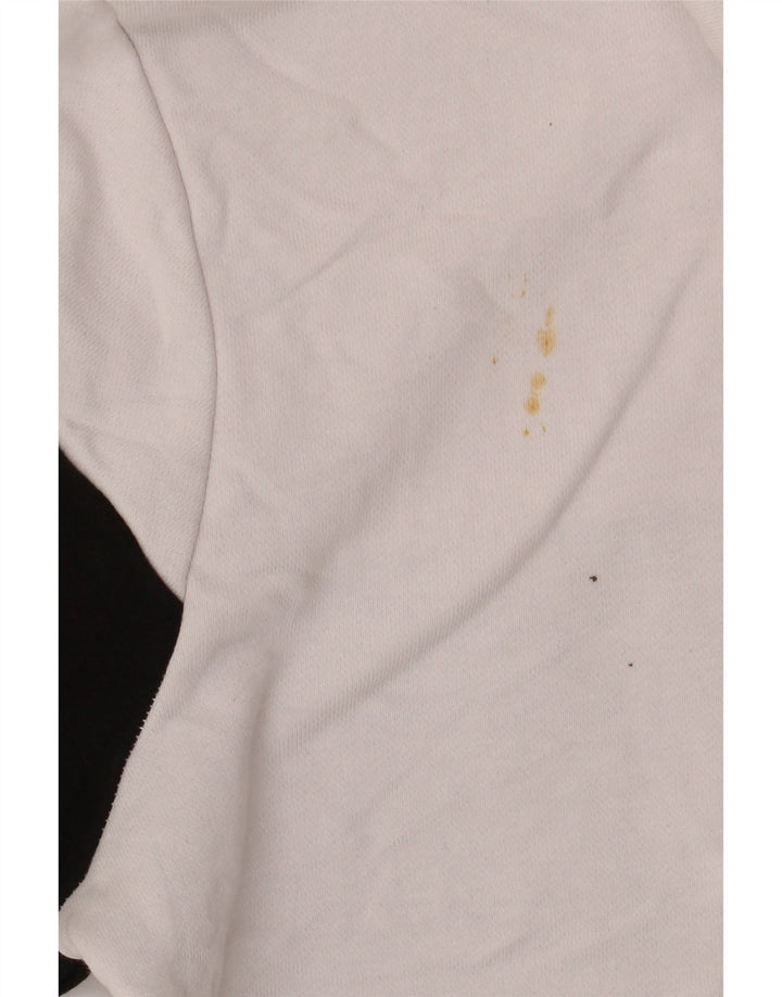 ELLESSE Mens Graphic Hoodie Jumper Medium White Colourblock Cotton
