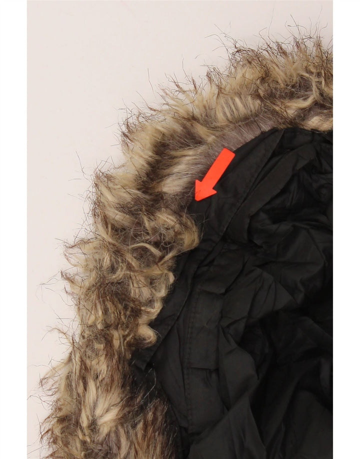 Cappotto imbottito con cappuccio da donna Eddie Bauer UK 14 poliestere nero medio