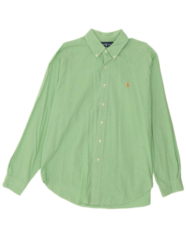 Camicia Ralph Lauren da uomo vestibilità classica XL cotone a quadretti verde