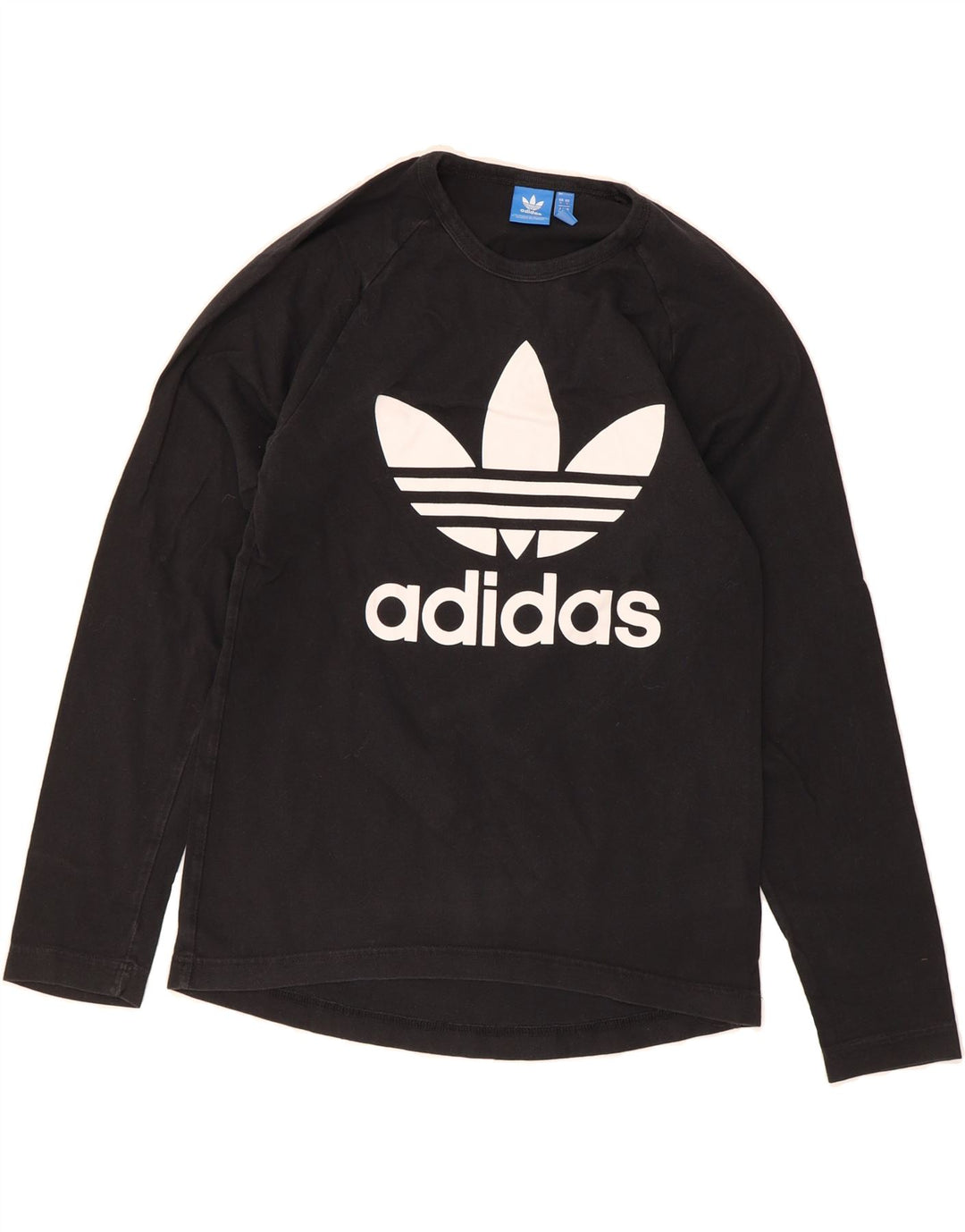 ADIDAS Mens Graphic Top Long Sleeve Small Black Cotton Vintage Adidas and Second-Hand Adidas from Messina Hembry 