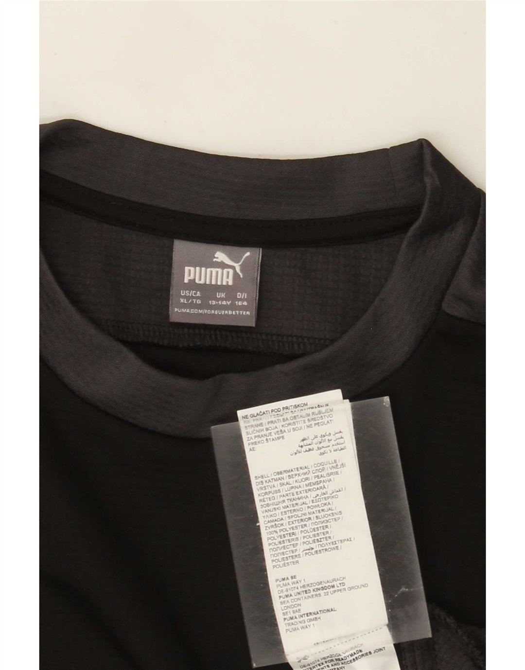 Maglia a maniche lunghe da bambino Puma 13-14 anni Poliestere color block nero