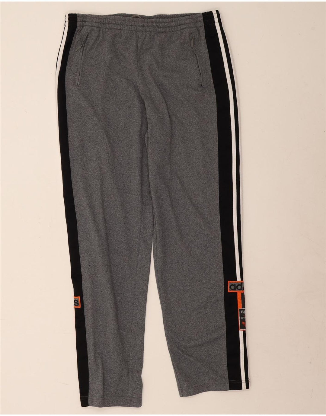 Pantaloni da tuta grafica da uomo Adidas Large in poliestere color block grigio
