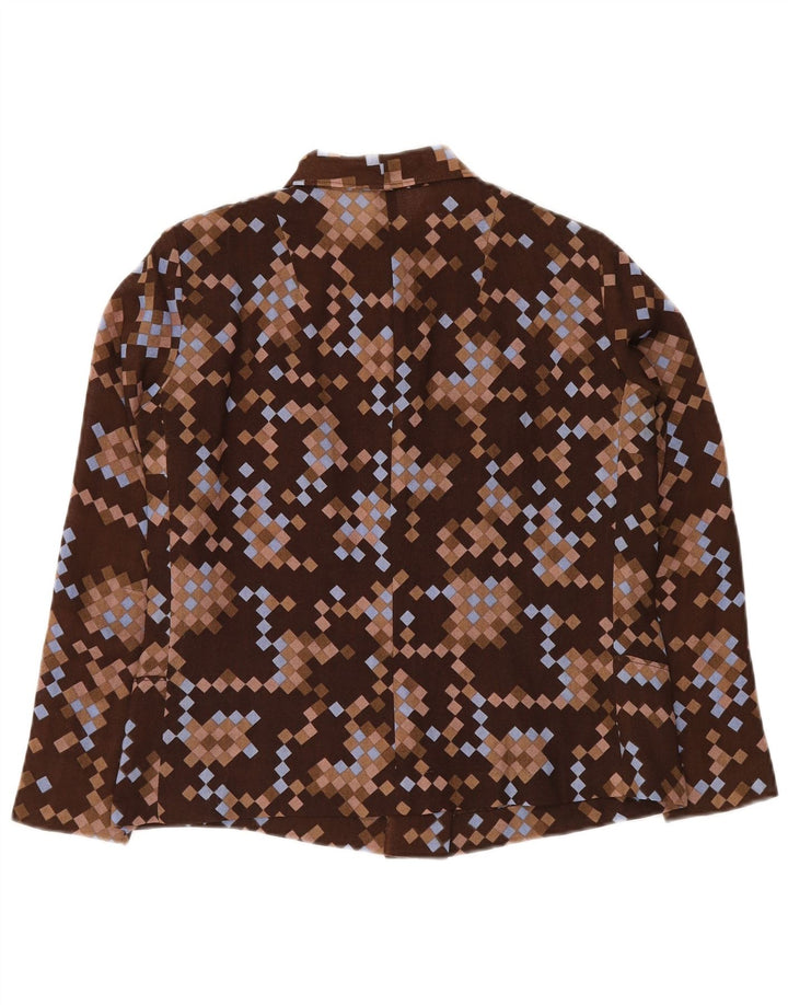 Giubbotto bomber da donna VINTAGE UK 12 Marrone medio geometrico