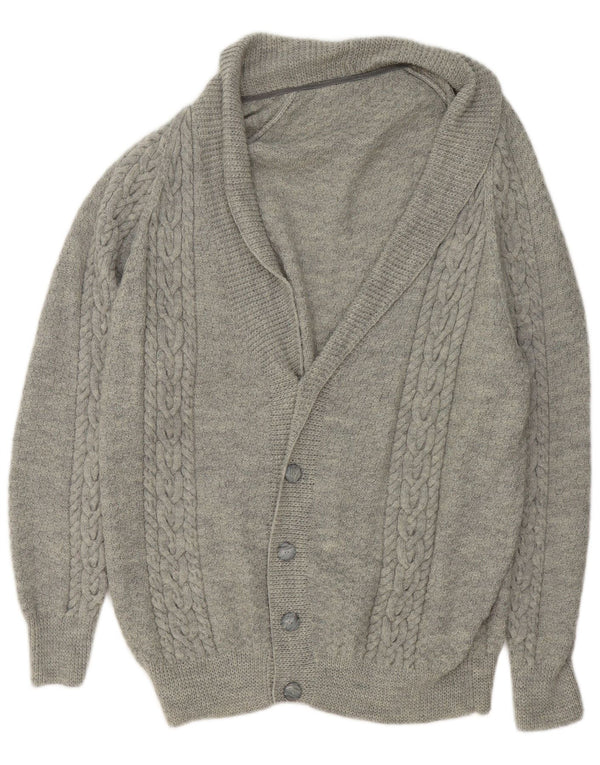 Maglione cardigan da uomo vintage XL grigio