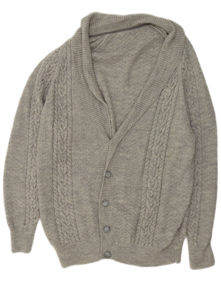 Maglione cardigan da uomo vintage XL grigio