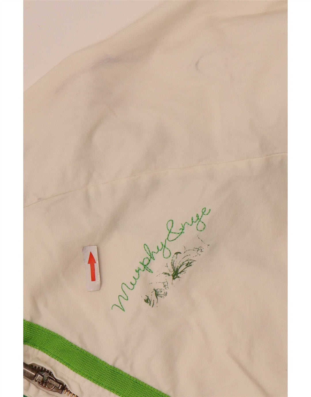 Bomber grafico da donna Murphy & Nye UK 16 grande cotone bianco