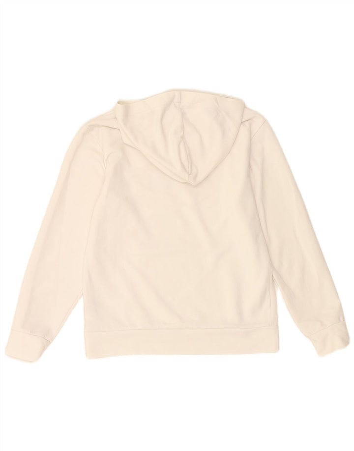 Felpa con cappuccio grafica da donna Adidas UK 8/10 Small Poliestere bianco