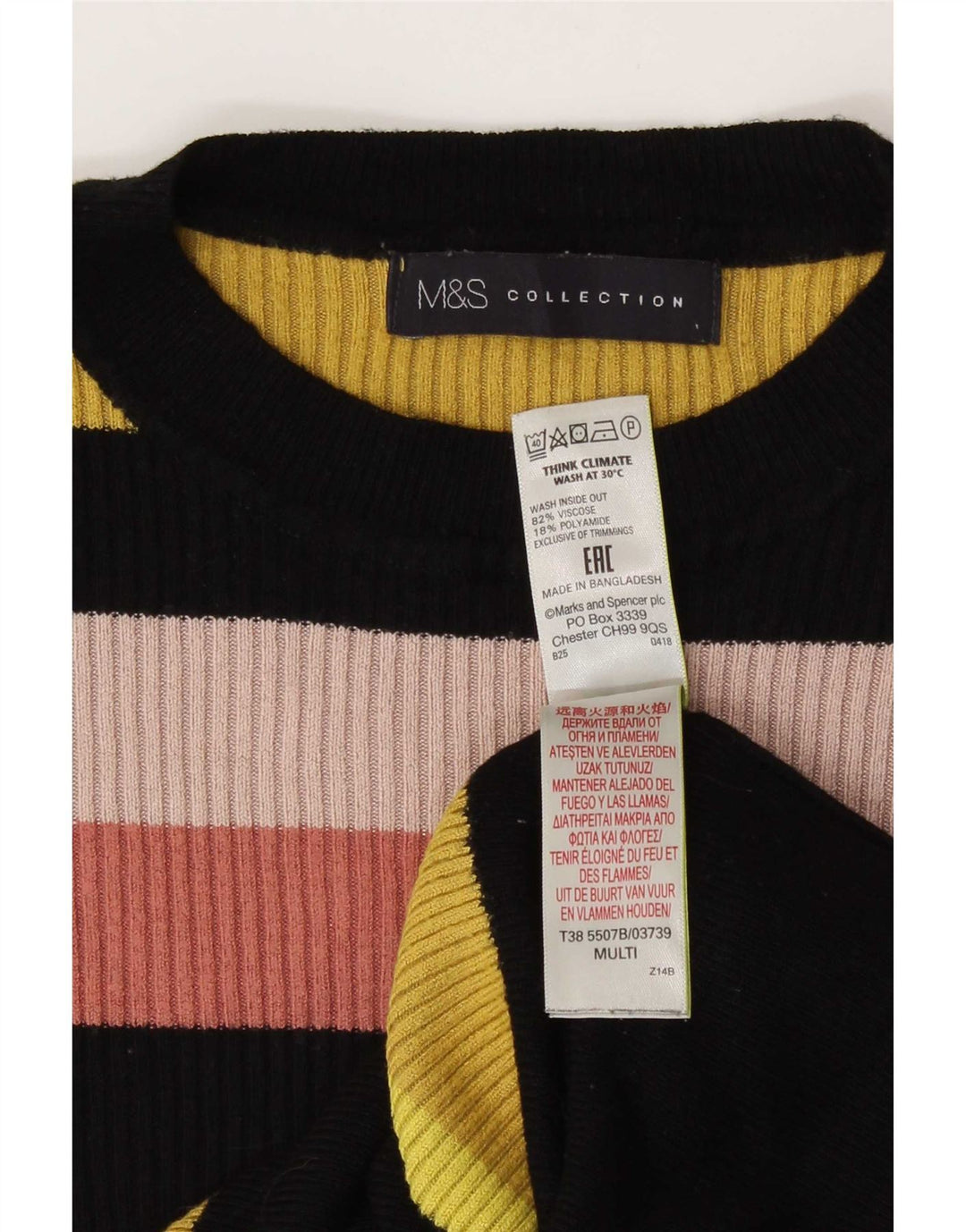 Maglione maglione girocollo da donna Marks & Spencer UK 12 medio multicolore
