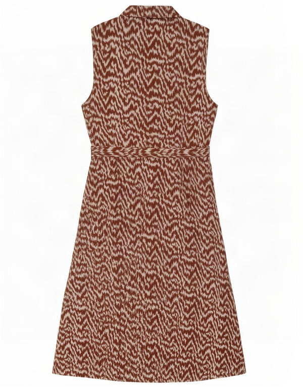 Abito lungo senza maniche da donna Warehouse UK 12 Stampa animalier marrone medio