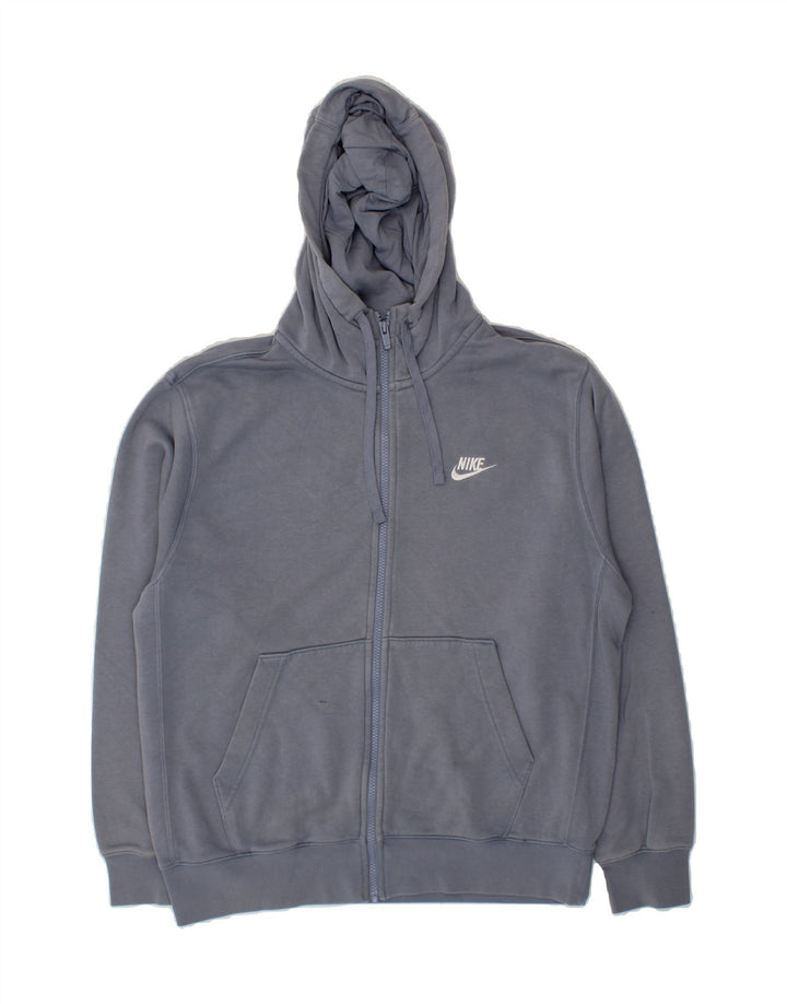 NIKE Mens Zip Hoodie Sweater Medium Navy Blue Cotton Vintage Nike and Second-Hand Nike from Messina Hembry 