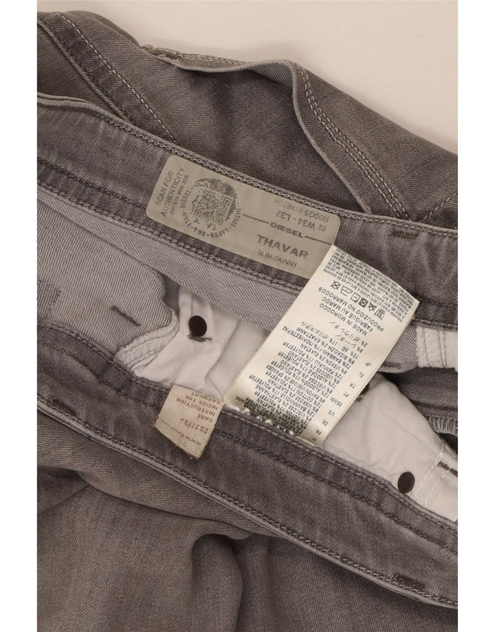 Jeans skinny slim Thavar da donna DIESEL W34 L32 cotone grigio