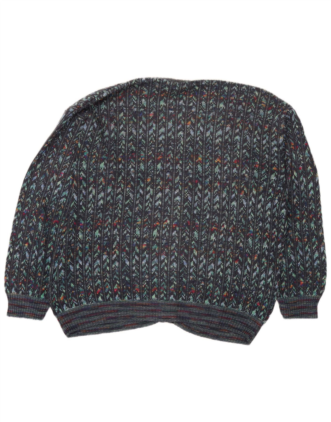 Maglione cardigan vintage da uomo IT 54 XL multicolore geometrico