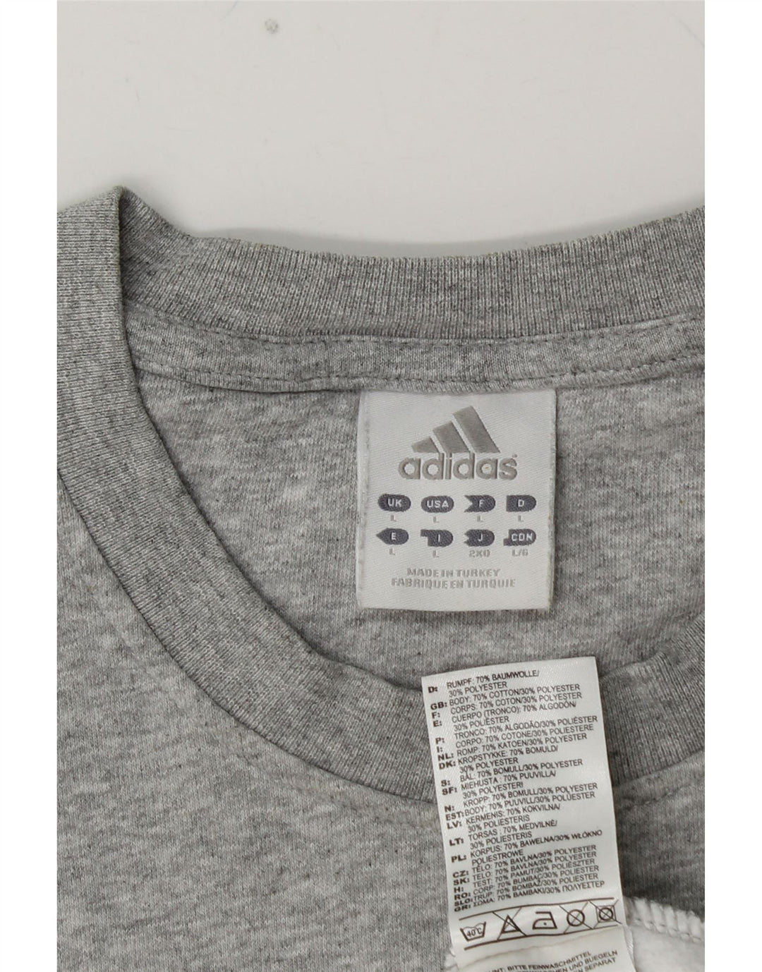 Felpa grafica da uomo ADIDAS, maglione grande, cotone grigio