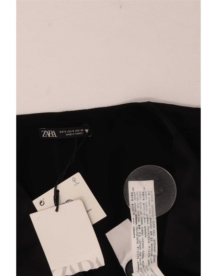 Giacca blazer doppiopetto da donna Zara UK 10 piccola nera geometrica