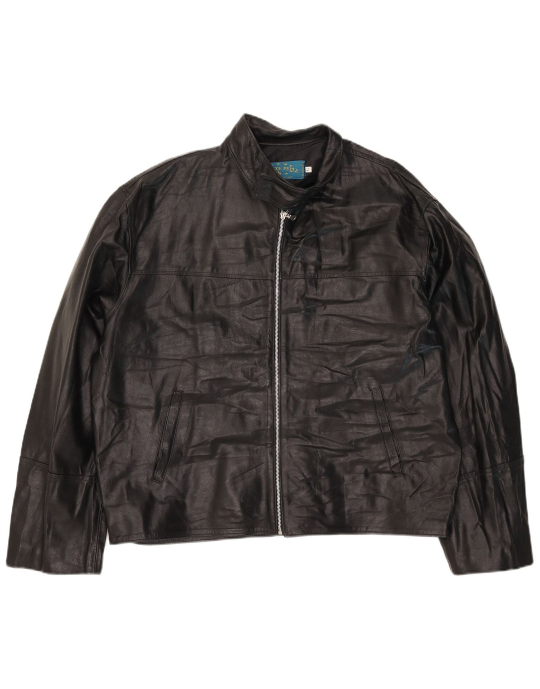 Giacca in pelle da uomo VINTAGE UK 42 XL in pelle nera