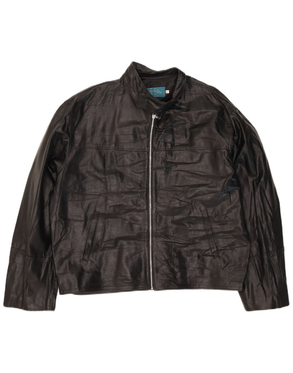 Giacca in pelle da uomo VINTAGE UK 42 XL in pelle nera