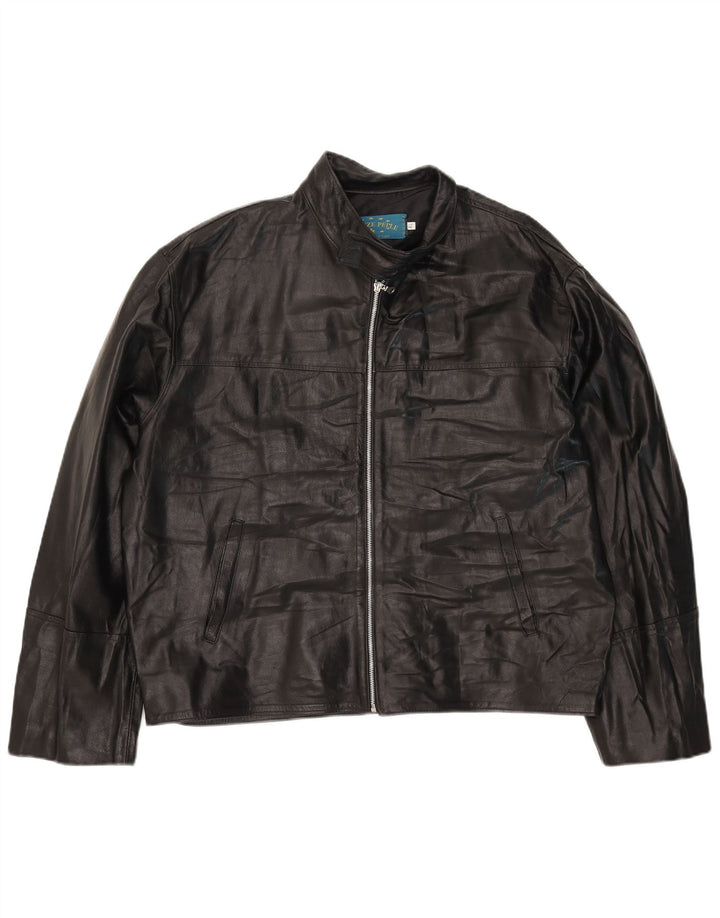 Giacca in pelle da uomo VINTAGE UK 42 XL in pelle nera