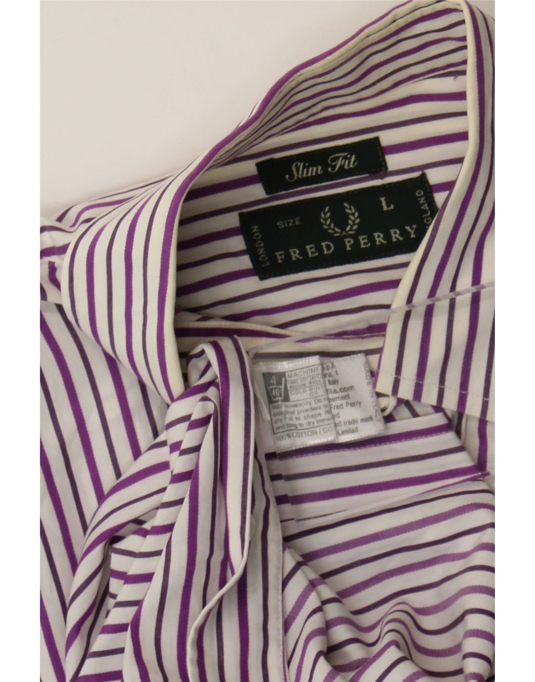 Camicia slim fit da uomo Fred Perry, cotone gessato grigio grande