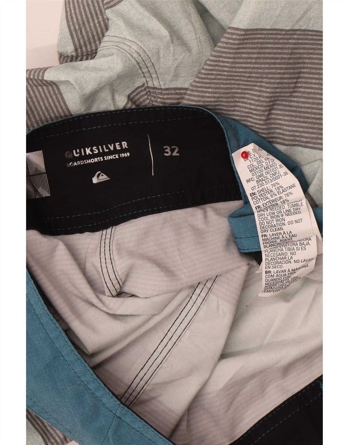 Pantaloncini da bagno da uomo Quiksilver in poliestere a righe multicolori medio
