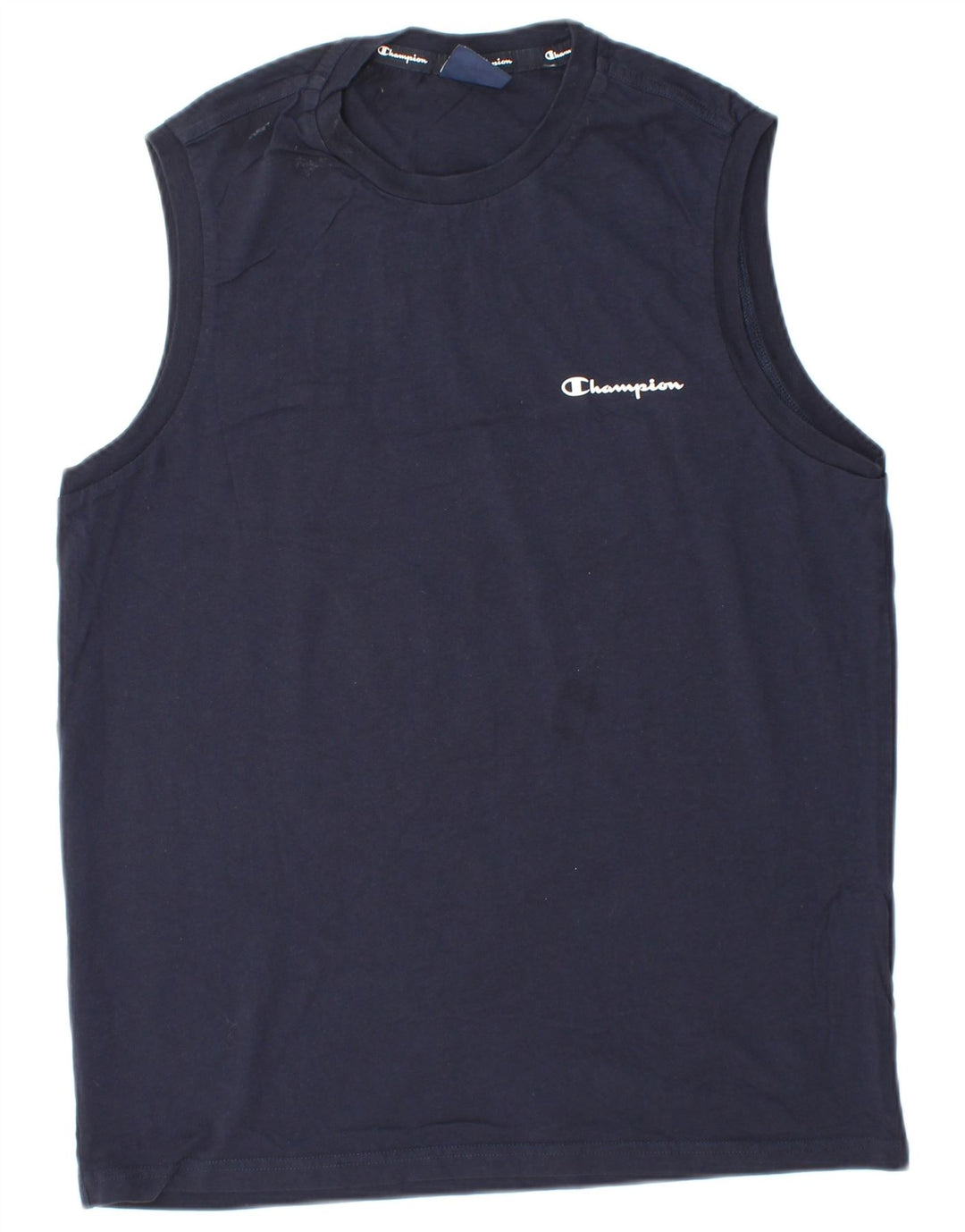 CHAMPION Mens Vest Top Large Navy Blue Cotton