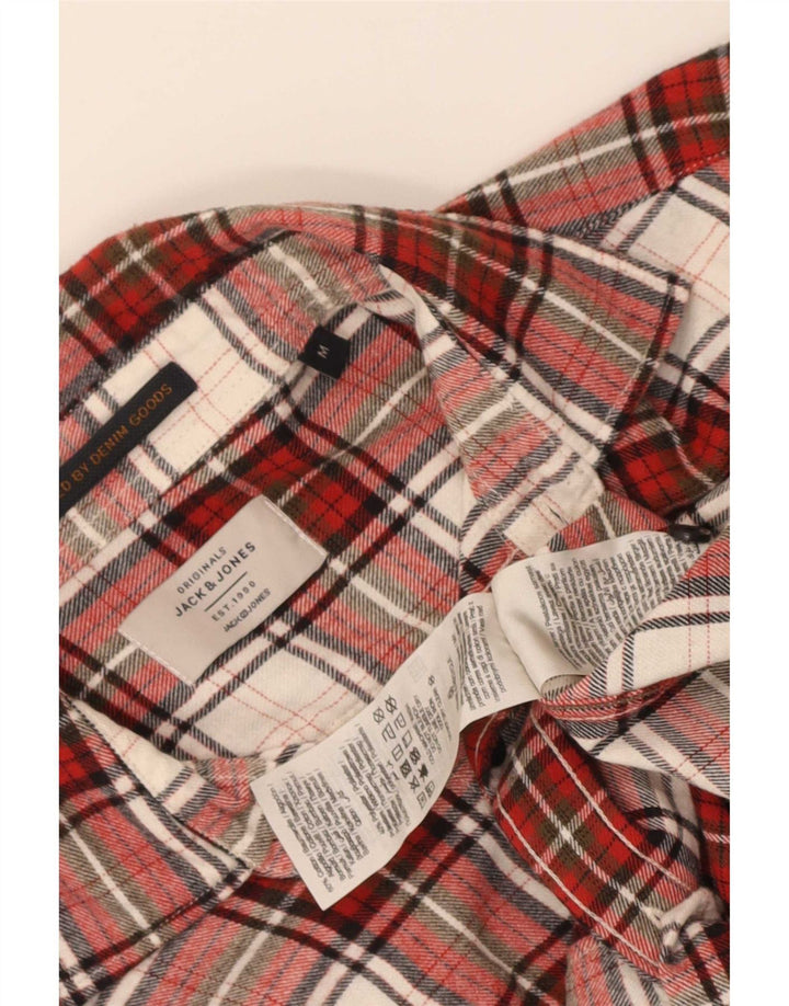 Camicia da uomo in flanella Jack & Jones in cotone a quadri rossi medi