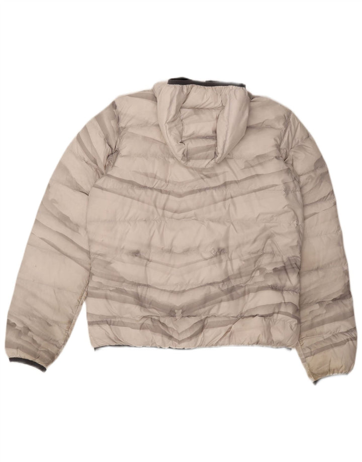 Giacca imbottita con cappuccio da donna Jack Wolfskin UK 18 XL Poliestere grigio tie-dye