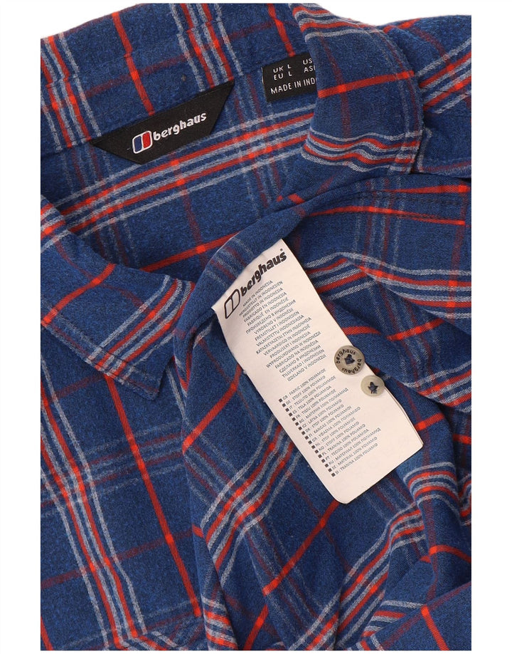 Berghaus Camicia da uomo in flanella a quadri blu grandi in poliammide