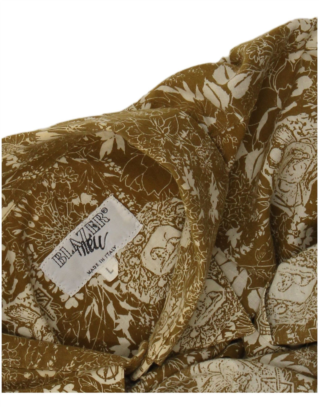 Camicia da uomo vintage grande floreale verde