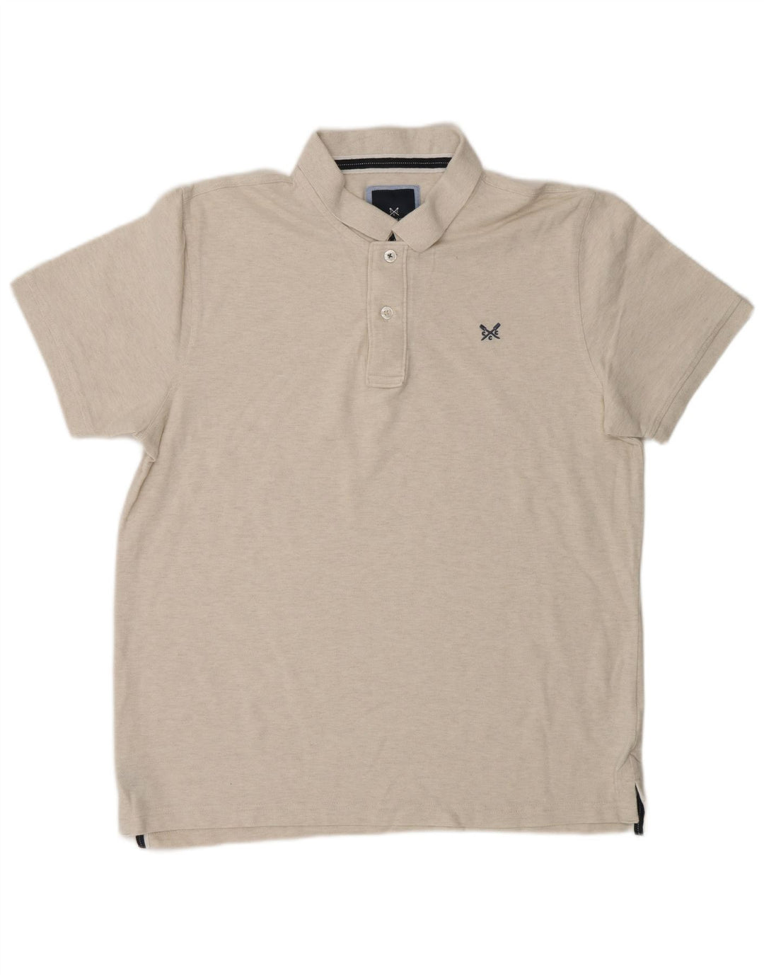CREW CLOTHING Polo da uomo grande in cotone grigio