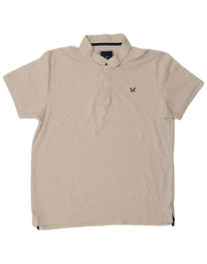 CREW CLOTHING Polo da uomo grande in cotone grigio