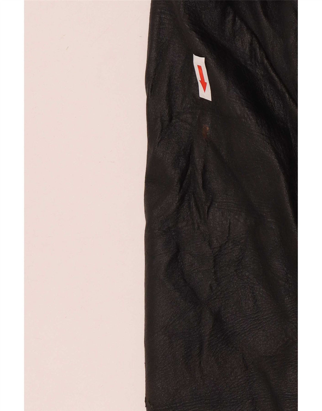 Giacca blazer in pelle vintage da donna a 3 bottoni UK 12 media nera