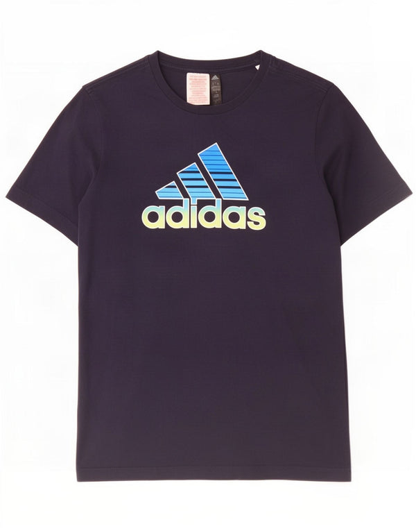 T-shirt grafica Adidas da bambino 13-14 anni in cotone blu navy