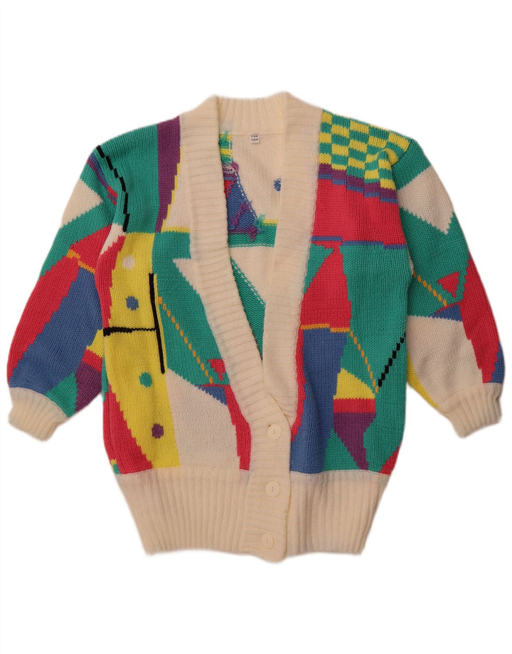 Maglione cardigan da donna vintage EU 38/40 Medio multicolore geometrico