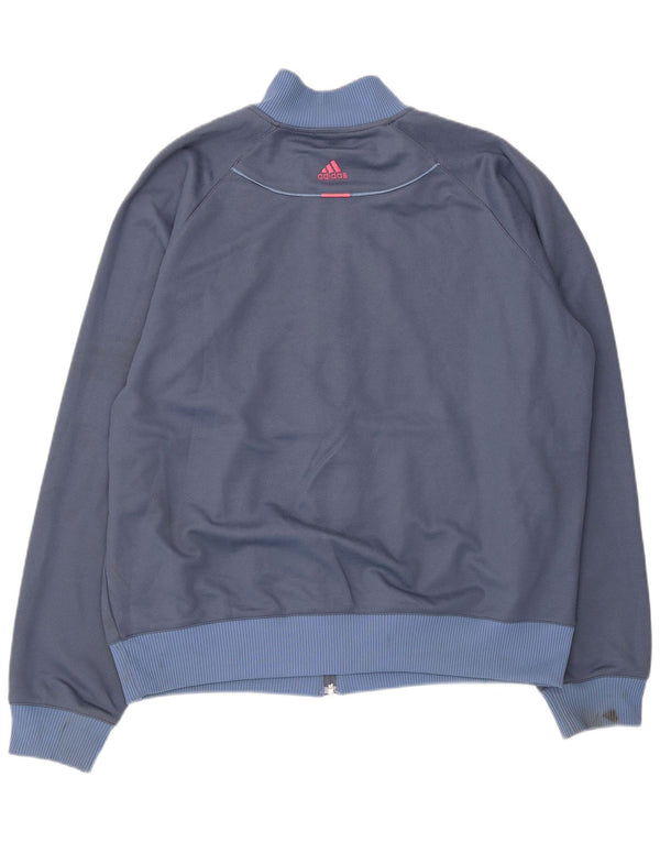 Giacca da ginnastica da uomo Adidas, giacca grande, in cotone a righe blu navy