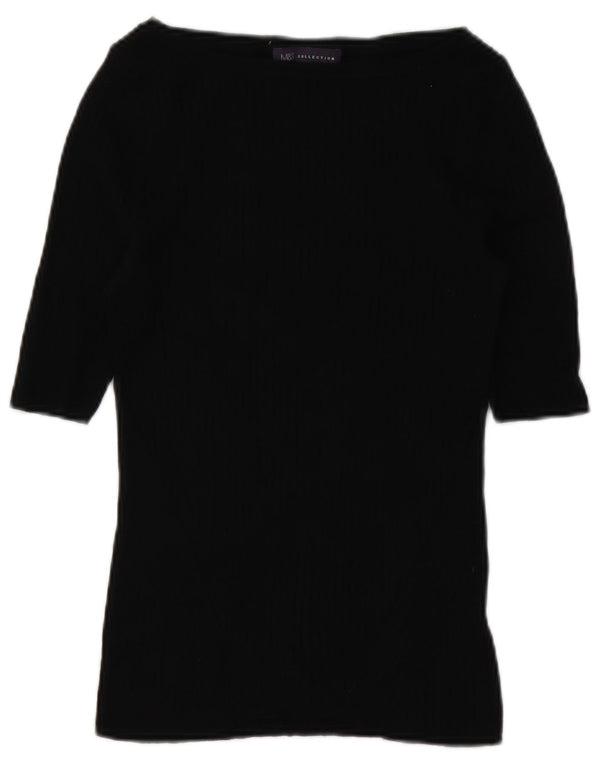 Maglione maglione con scollo a barca da donna Marks & Spencer UK 10 piccolo nero