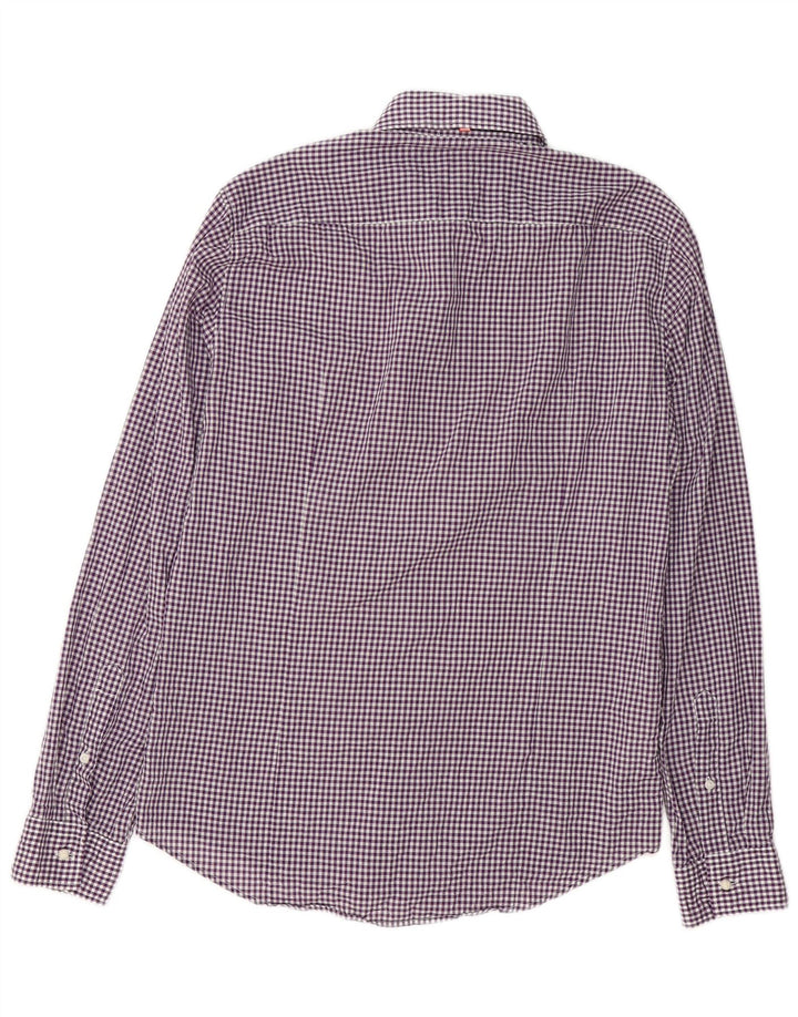 Camicia da uomo Superdry in cotone a quadretti viola medio