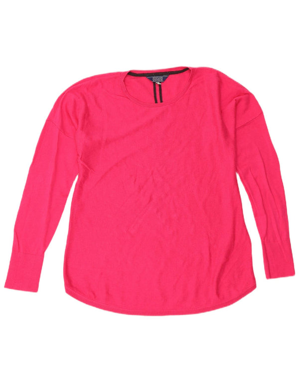 Maglione maglione girocollo da donna Joules UK 12 cotone rosa medio