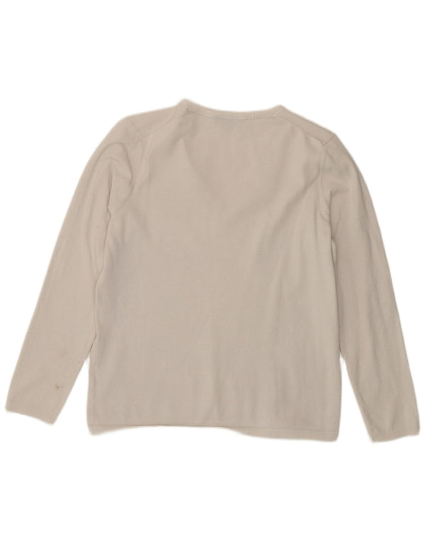 Maglione maglione con scollo a V da donna Tommy Hilfiger UK 14 bianco medio