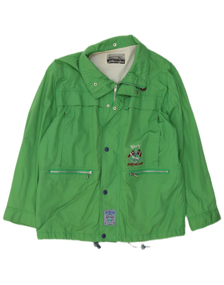 Giacca utility grafica da uomo vintage UK 40 grande cotone blu