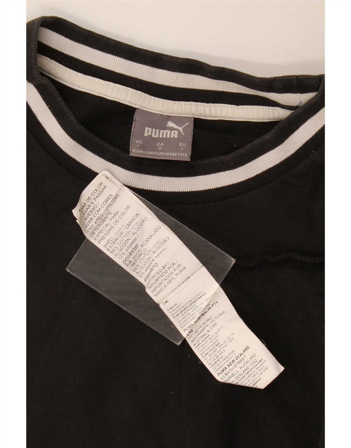 T-shirt da uomo Puma Top Large in cotone nero
